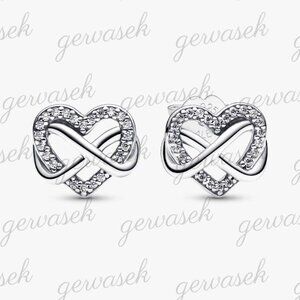 Pandora Sparkling Infinity Heart Stud Earrings